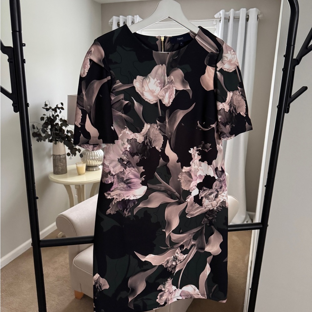 Next Pink Flutter Sleeve Shift/Sheath Dress